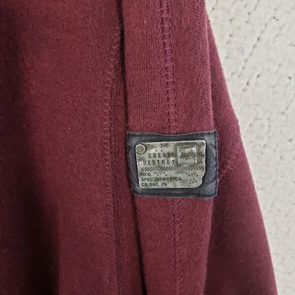 FOX Racing Sweatshirt Mens XL Slim Fit Maroon Pullover Moto Skater Casual 46x29 - Picture 6 of 11
